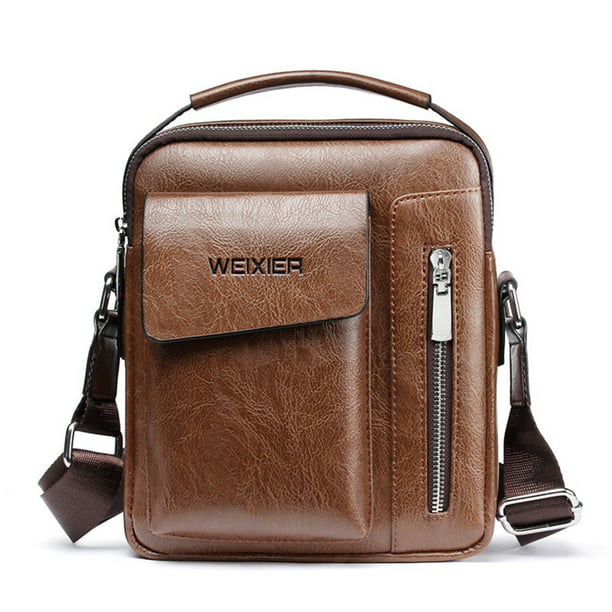 Men's Leather Shoulder Messenger Bag Satchel Business Briefcase Bag Handbag